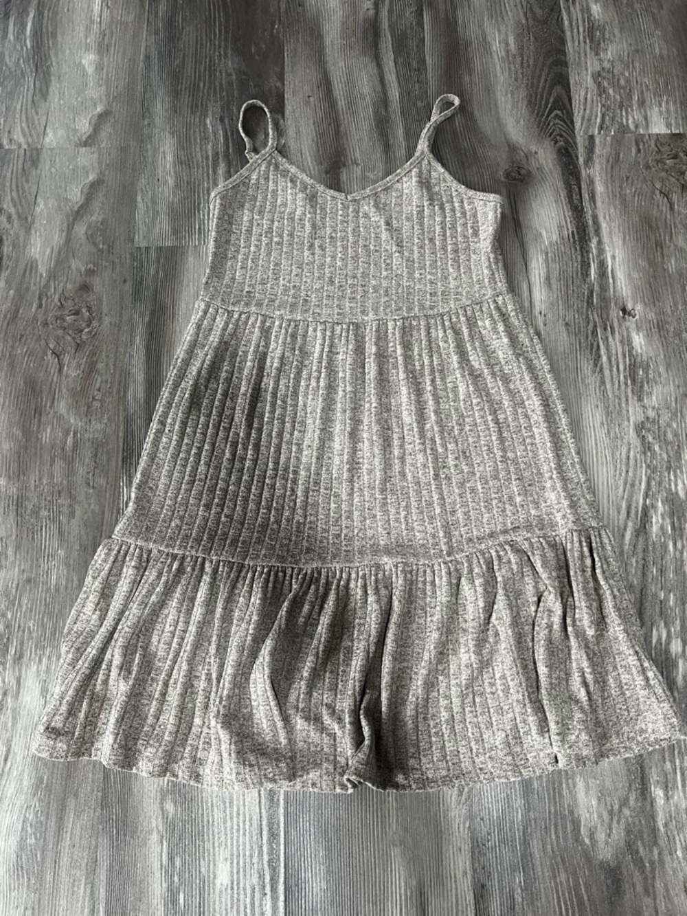 Cupshe tan Ribbed Knit Swim Coverup Sundress with Ruffle Hem